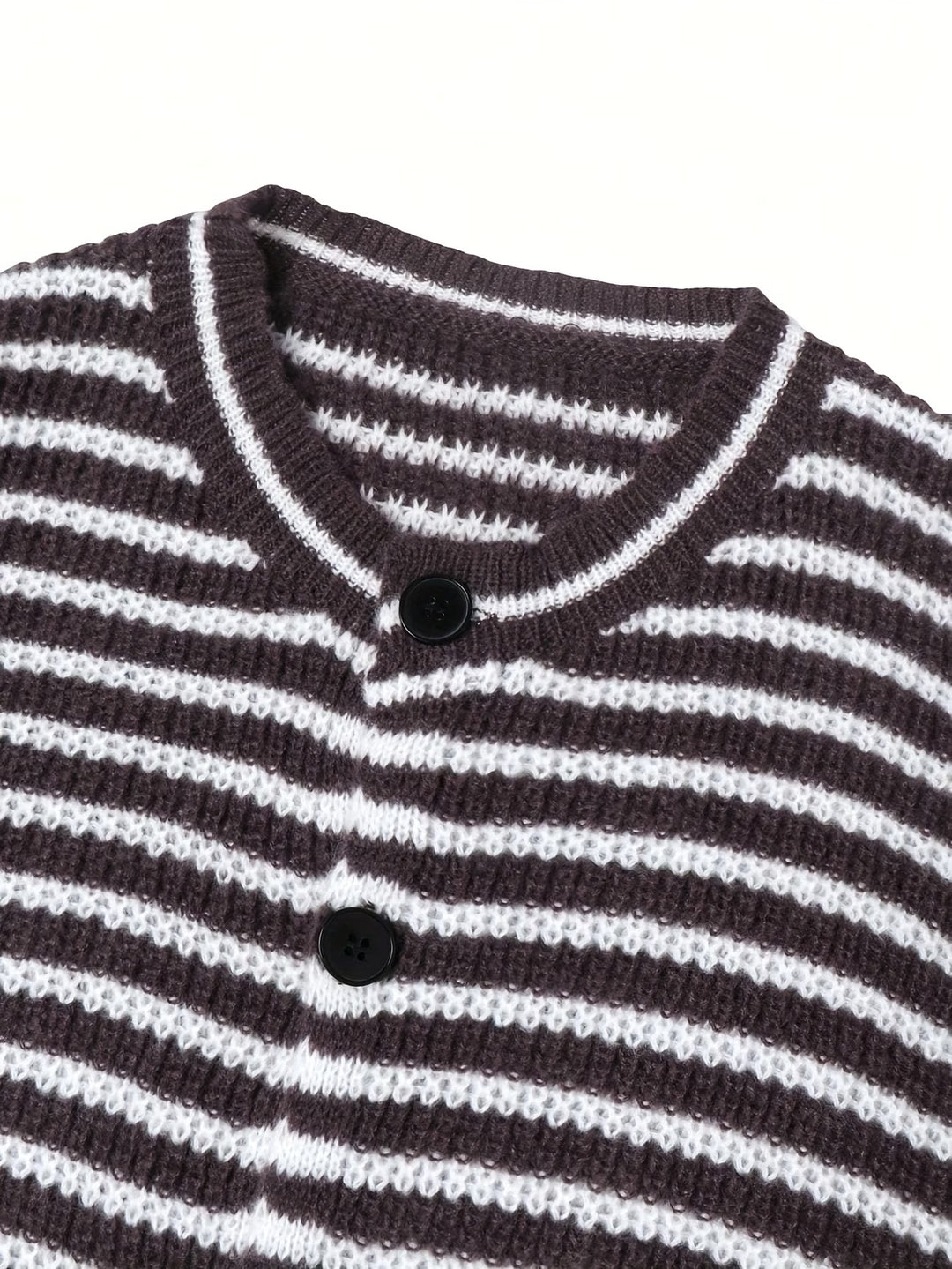 Men’s Striped Crew-Neck Cardigan