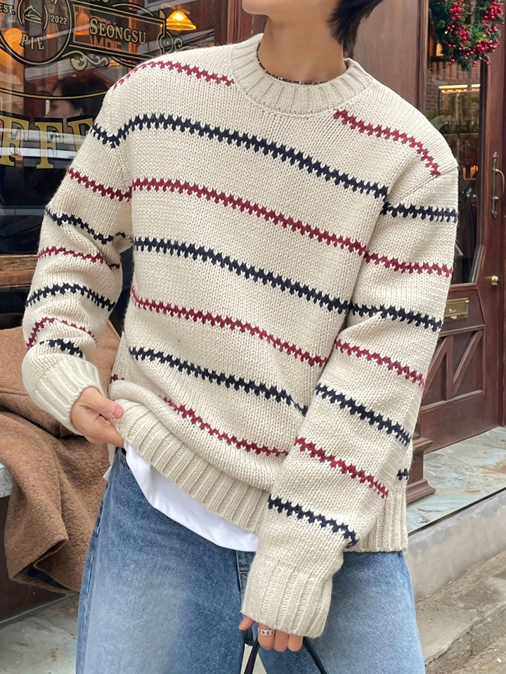 Men’s Textured Crew-Neck Sweater