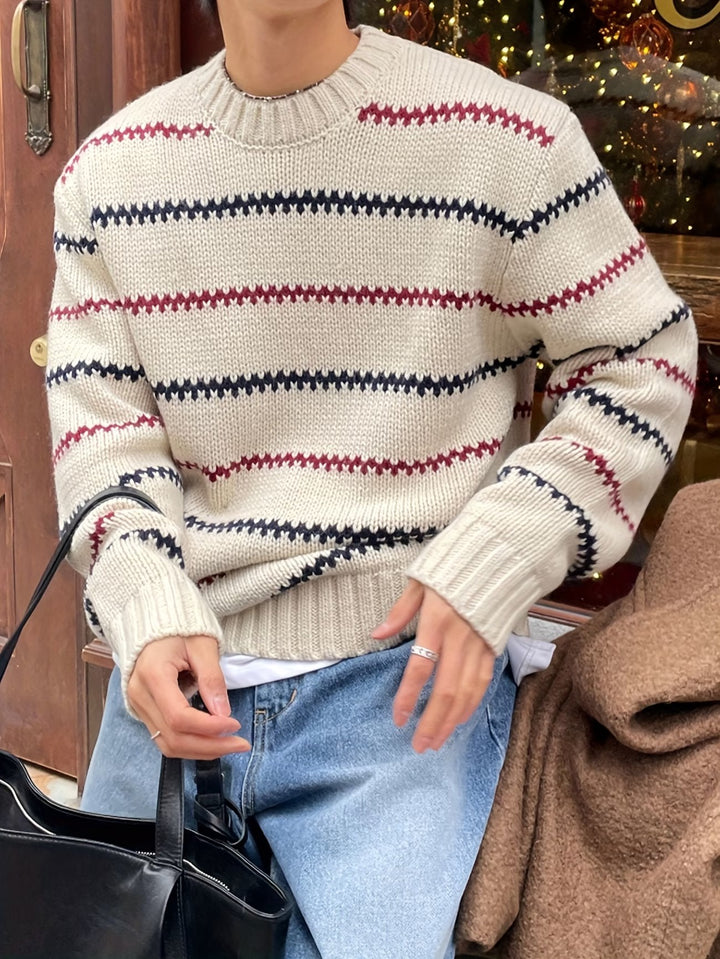 Men’s Textured Crew-Neck Sweater
